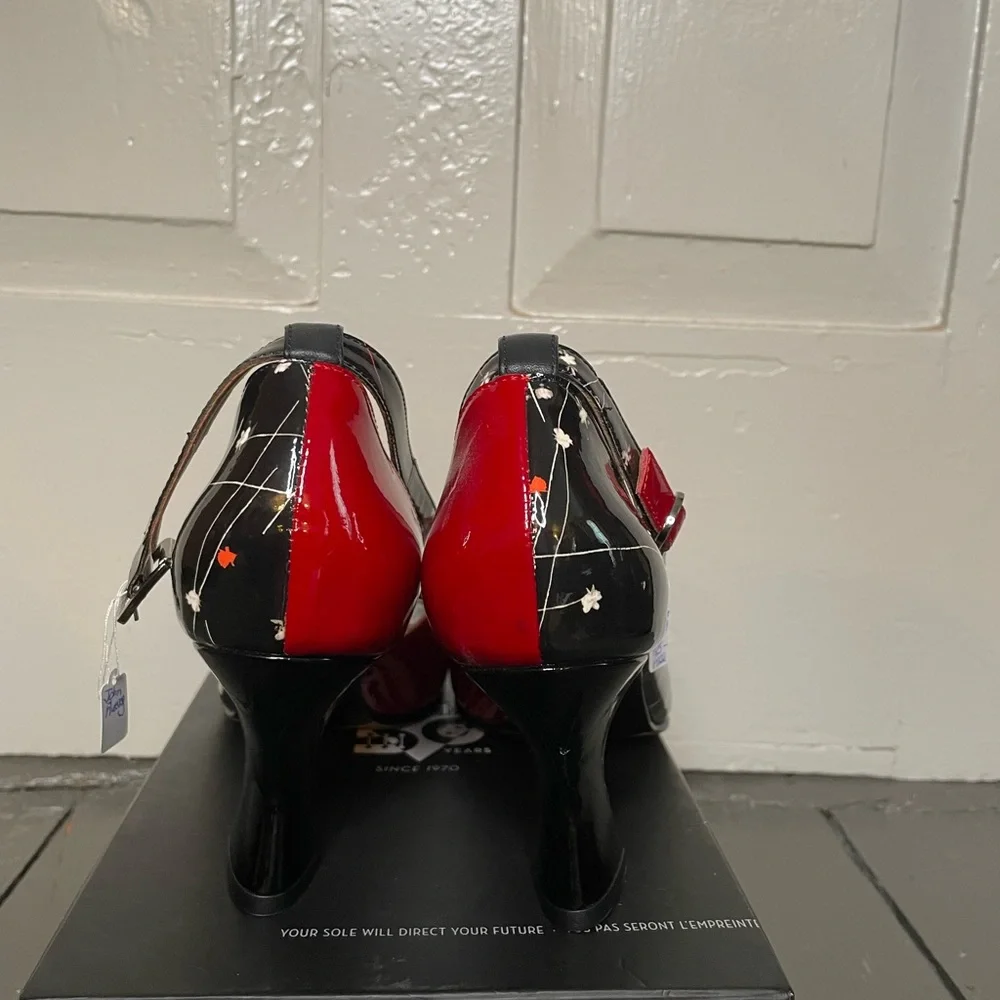 John Fluevog Black and Red Artistic Heels - Picture 4 of 6